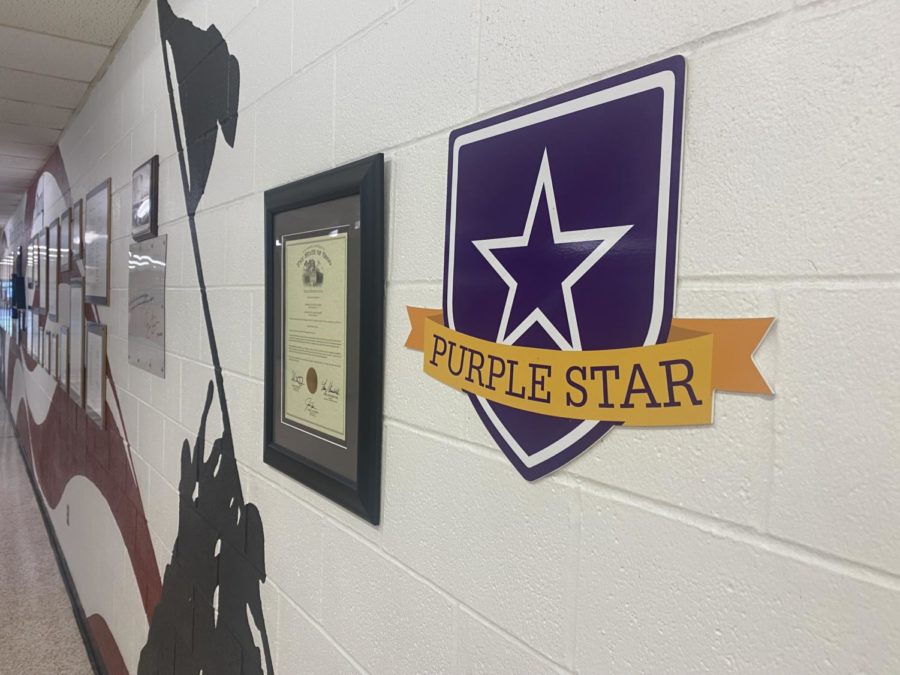The Purple Star Award earned by Mentor High School again this year, to be displayed through 2025. 