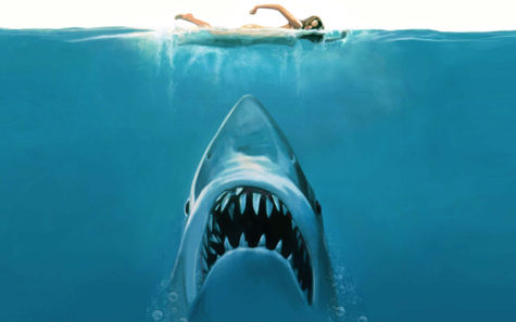 Cover of Jaws movie (Vector cliparts) cover,jaws,movie,water,shark