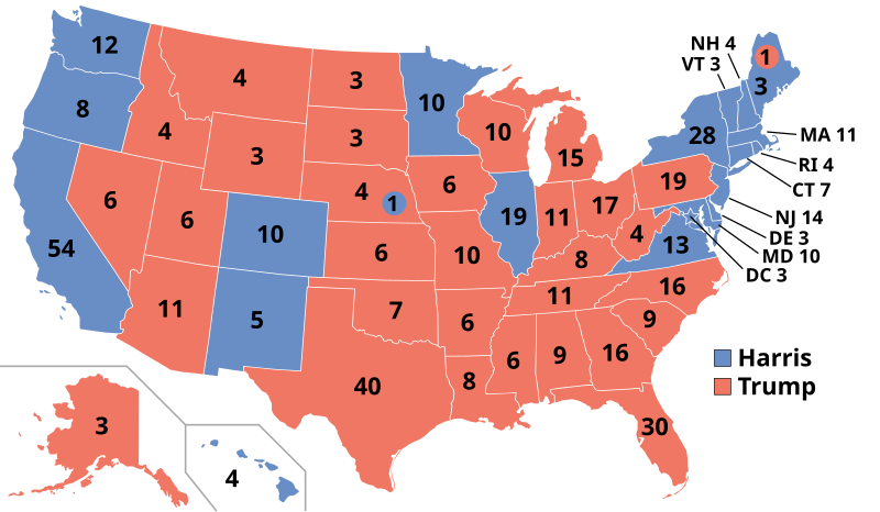 2024 Electoral College Map by State