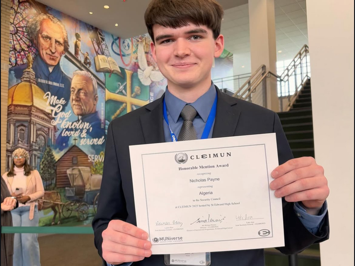 Nicholas Payne wins Honorable Mention representing Algeria in Security Council.