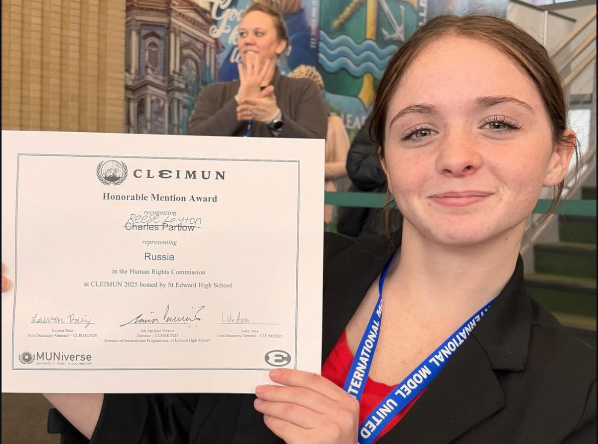 Reese Layton wins Honorable Mention as Russia in the Human Rights Commission. 