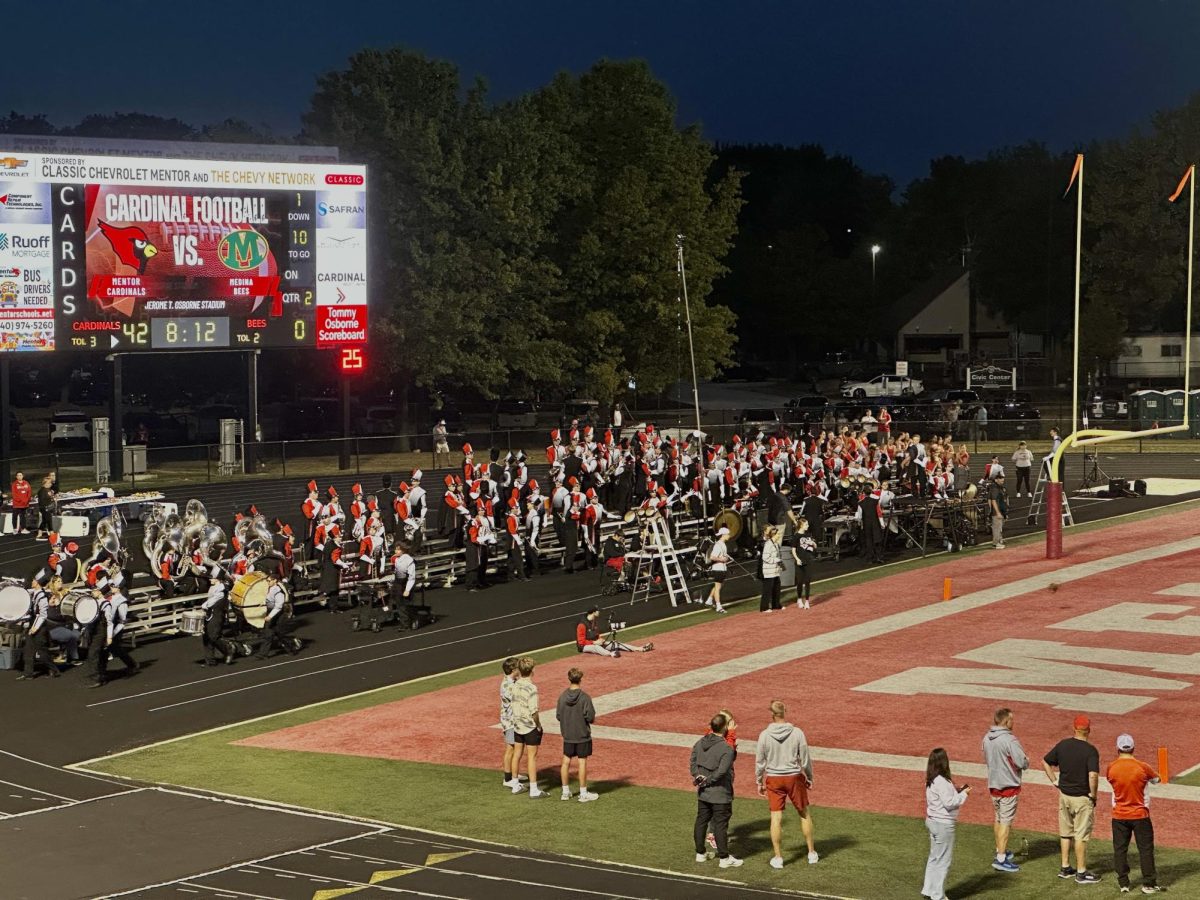 Mentor marching band during quarter 2.