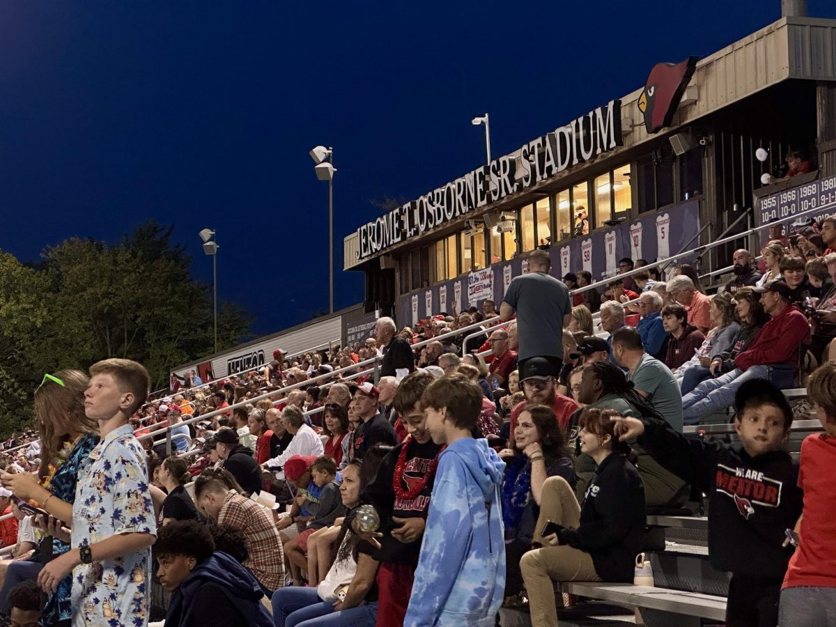 Mentor cardinals football fans at the stadium. (7:51am)