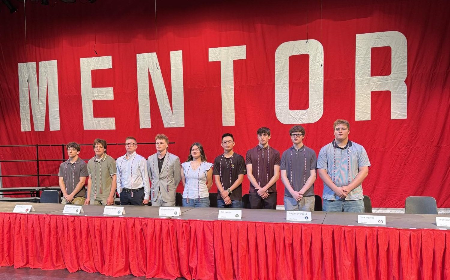 The Nine MHS students enlisting