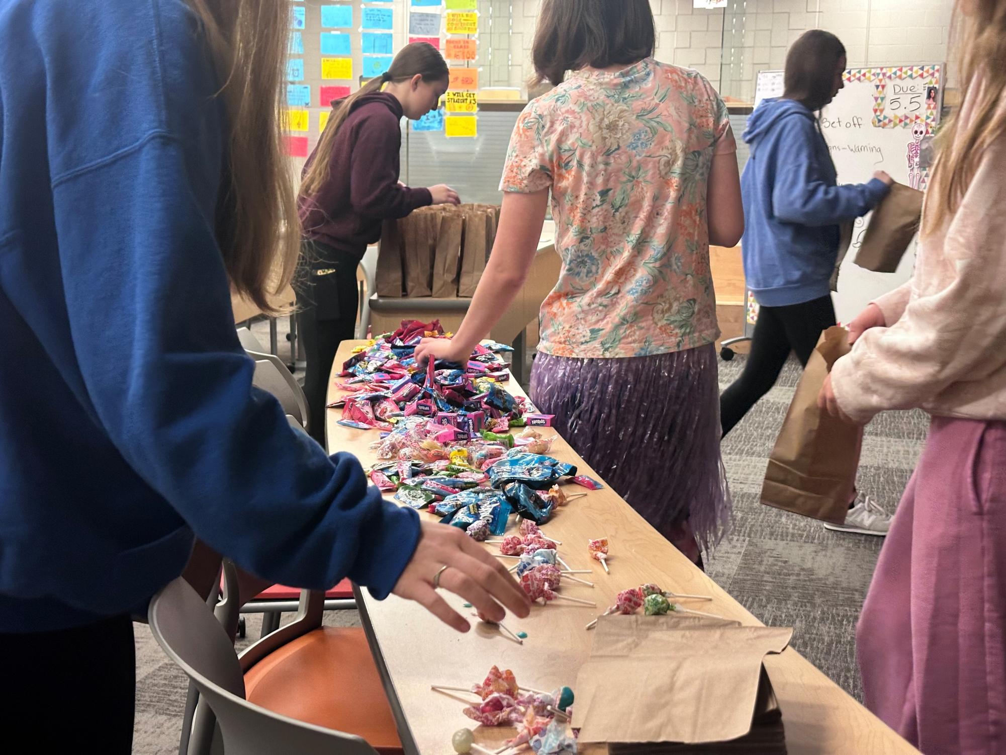 Process of the mini Candy Workshop, part of the joke spree sponsored by Future Leaders